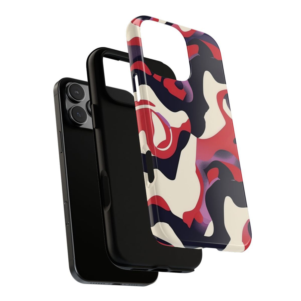 Abstract Rood-Zwart-Crème Patroon