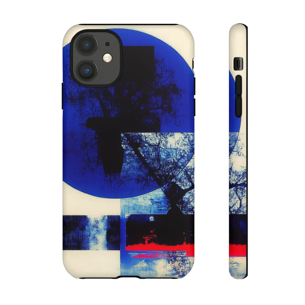 Abstracte Blauwe en Zwarte Geometrische Kunst