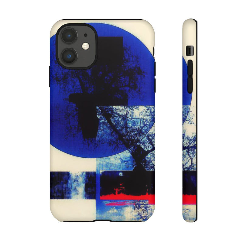 Abstracte Blauwe en Zwarte Geometrische Kunst