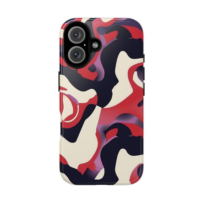 Abstract Rood-Zwart-Crème Patroon