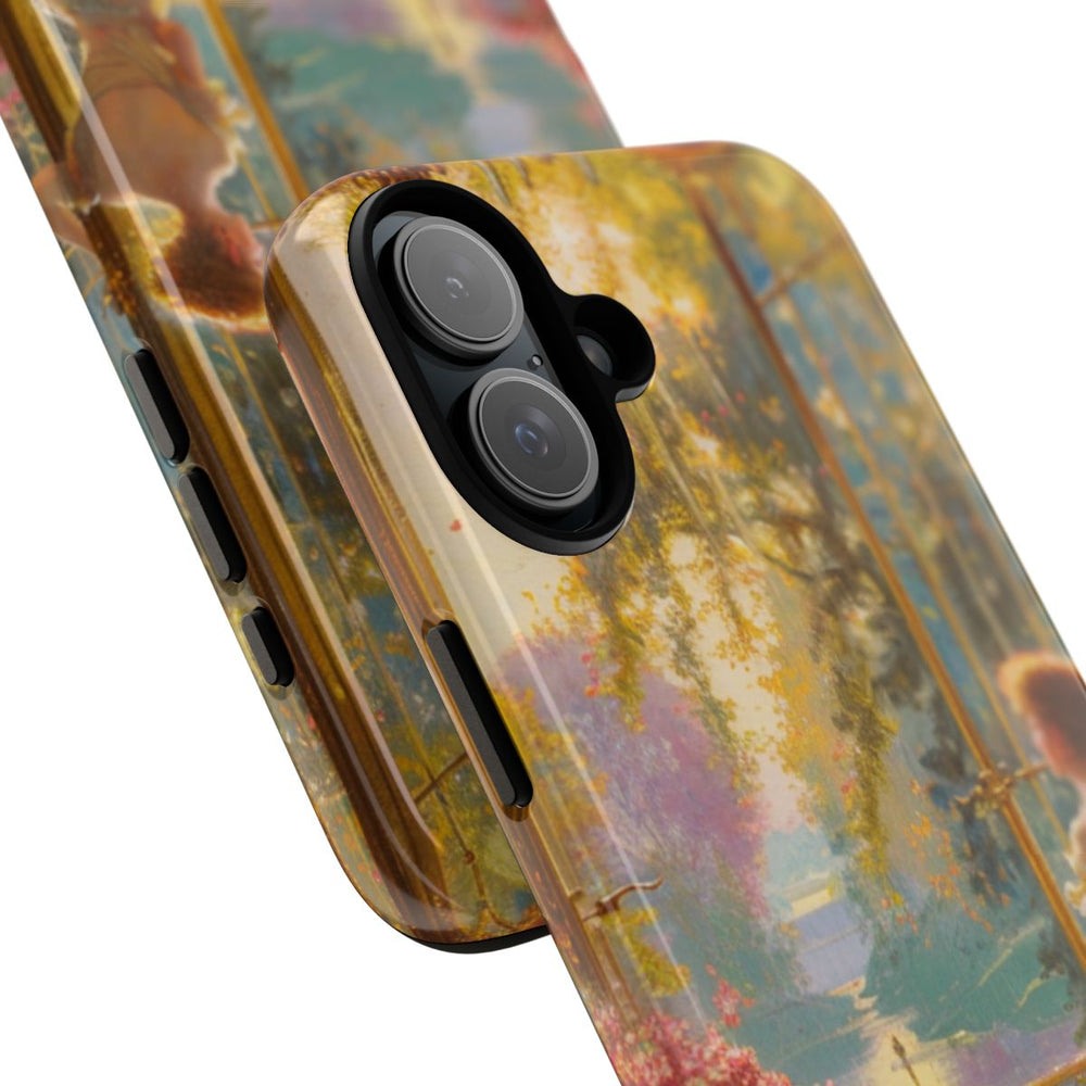 Elegante Vrouw in Zonovergoten Kamer met Bloemendecoratie