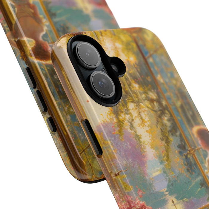 Elegante Vrouw in Zonovergoten Kamer met Bloemendecoratie