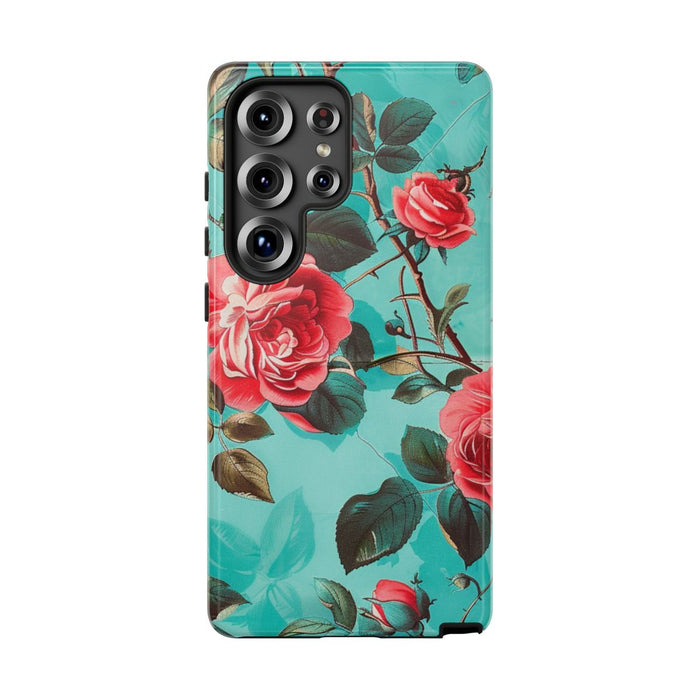 Rode Rozen op Turquoise Achtergrond