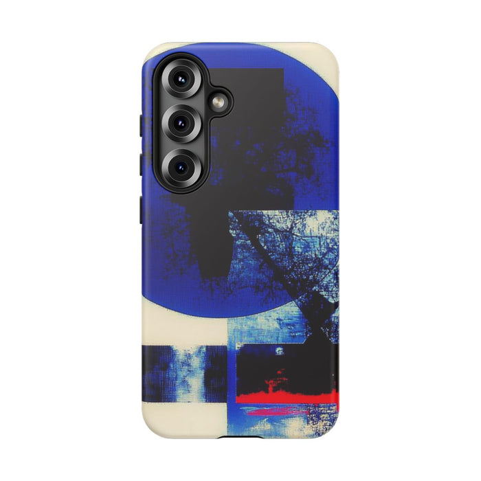 Abstracte Blauwe en Zwarte Geometrische Kunst