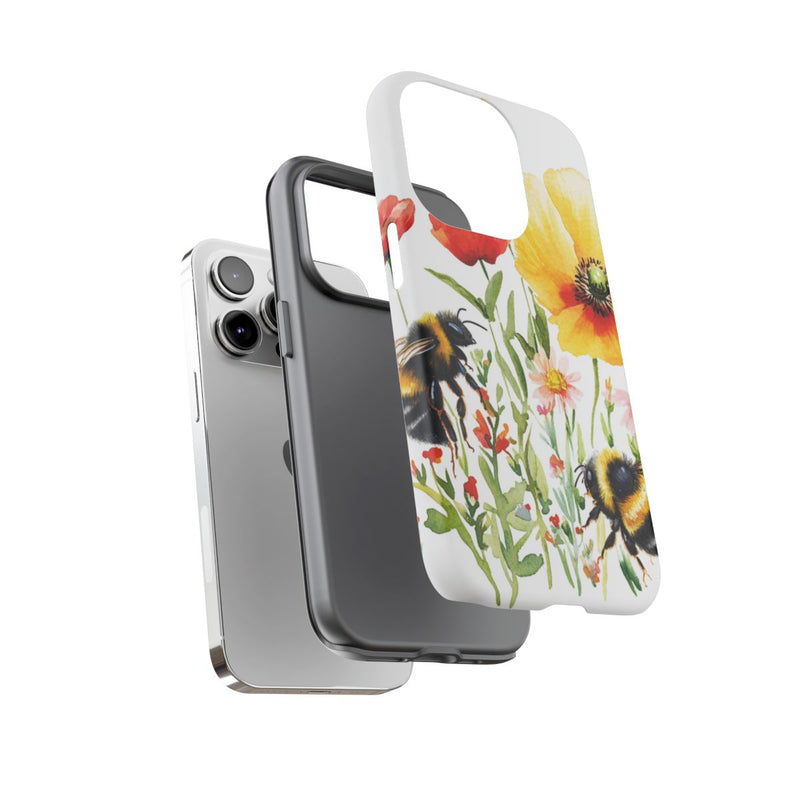 Aquarel Hommels en Wilde Bloemen