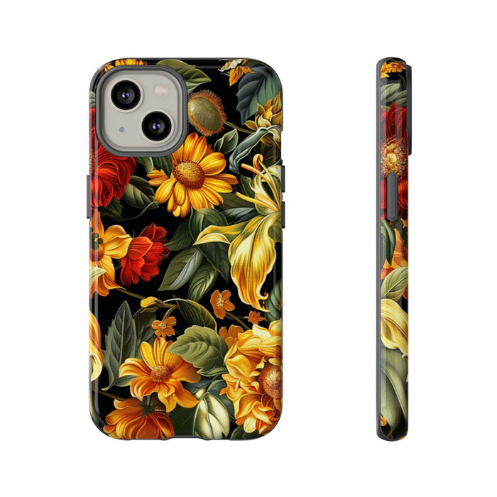 Vrolijk Gele en Rode Bloemenprint