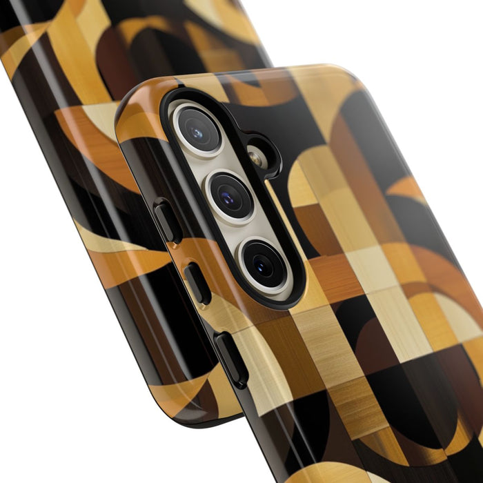 Geometrisch Bruin-Goud Art Deco Patroon