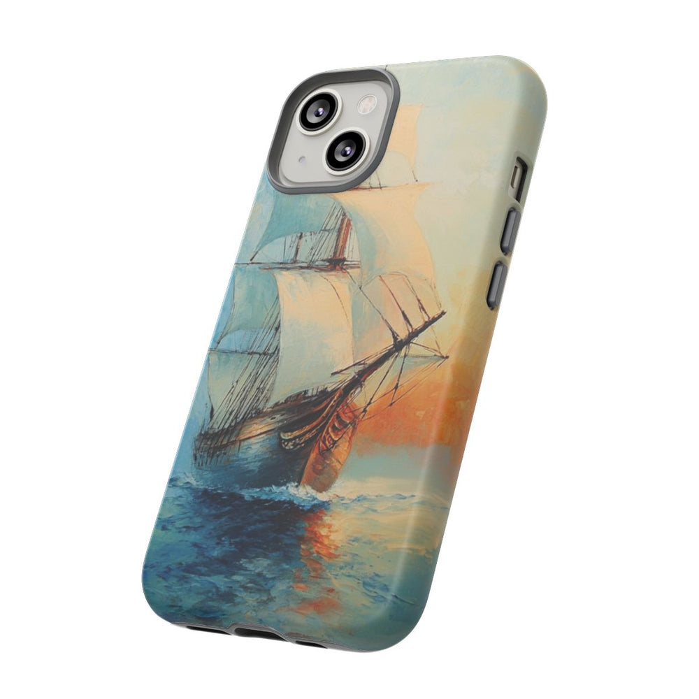 Schilderachtig Zeilschip bij Zonsopkomst