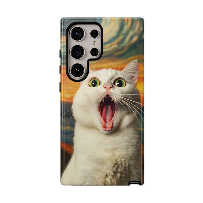 Verbaasde Witte Kat met Groene Ogen