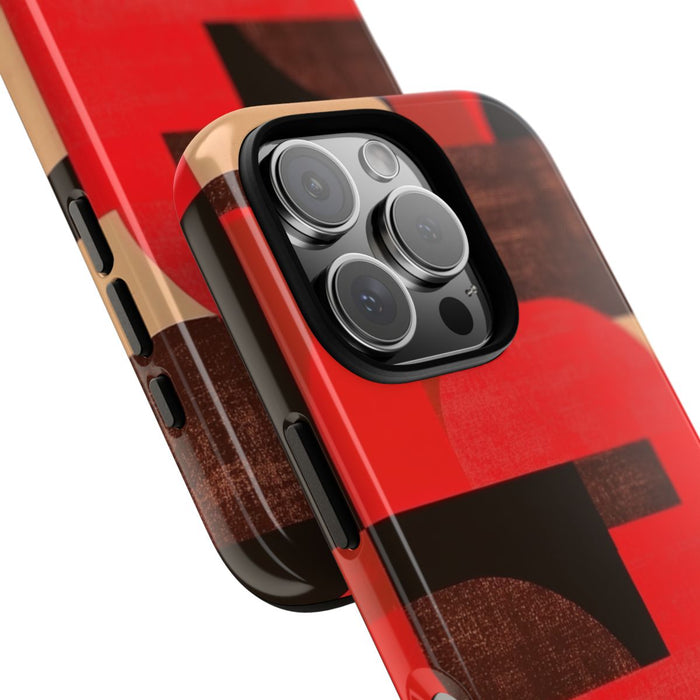 Rood-Bruin Geometrisch Abstract
