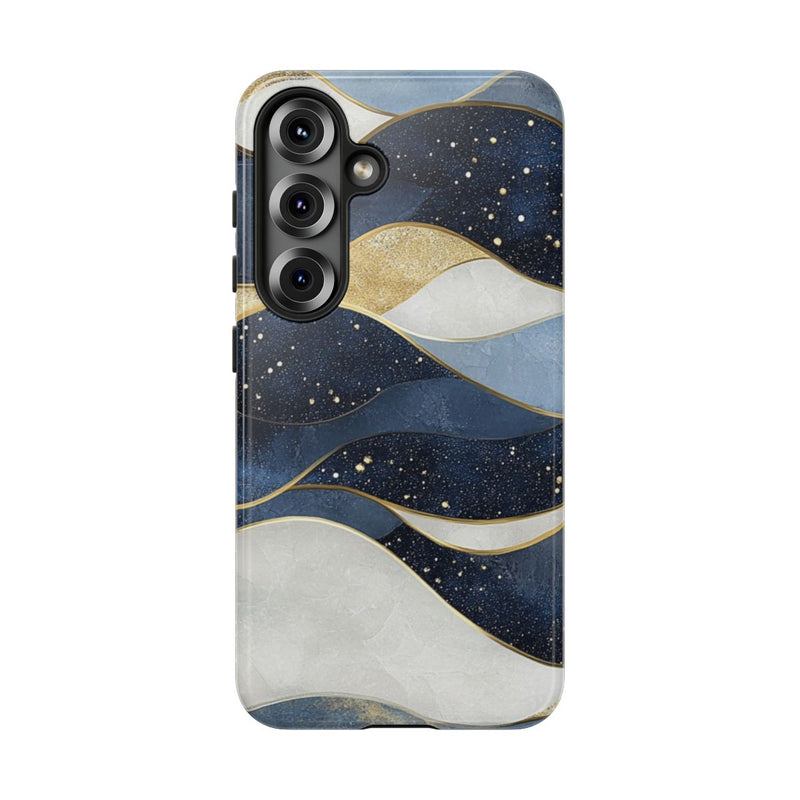 Abstract Blauw-Goud Golvenpatroon