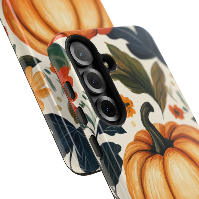 Herfst Pompoen en Bloemenpatroon