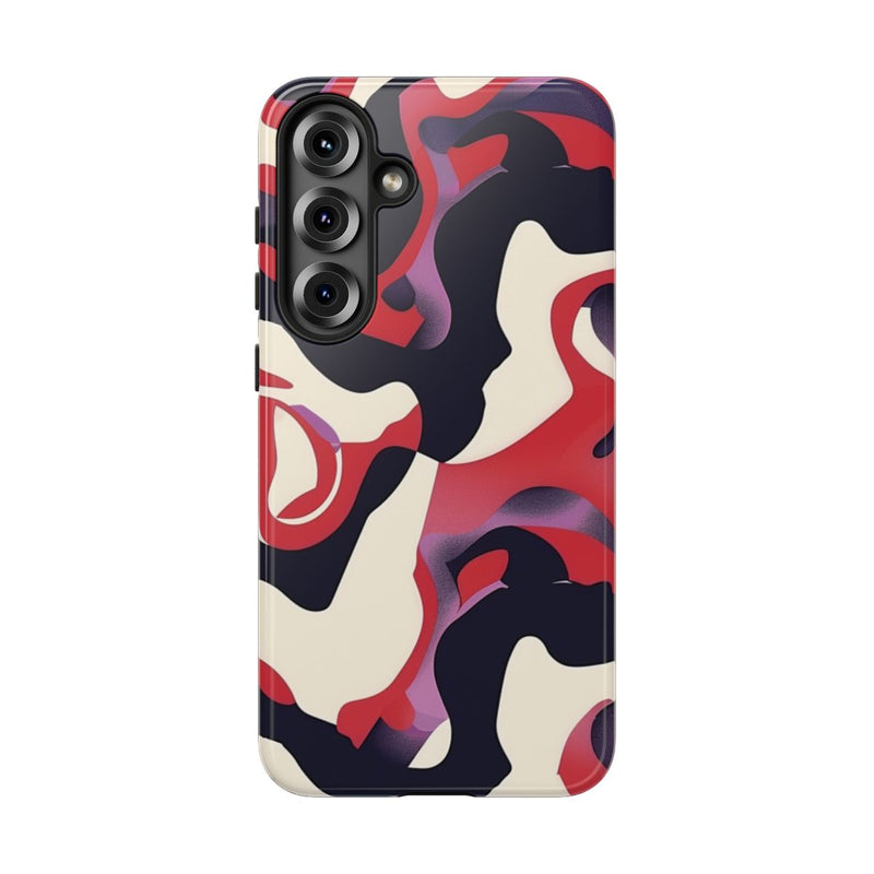 Abstract Rood-Zwart-Crème Patroon