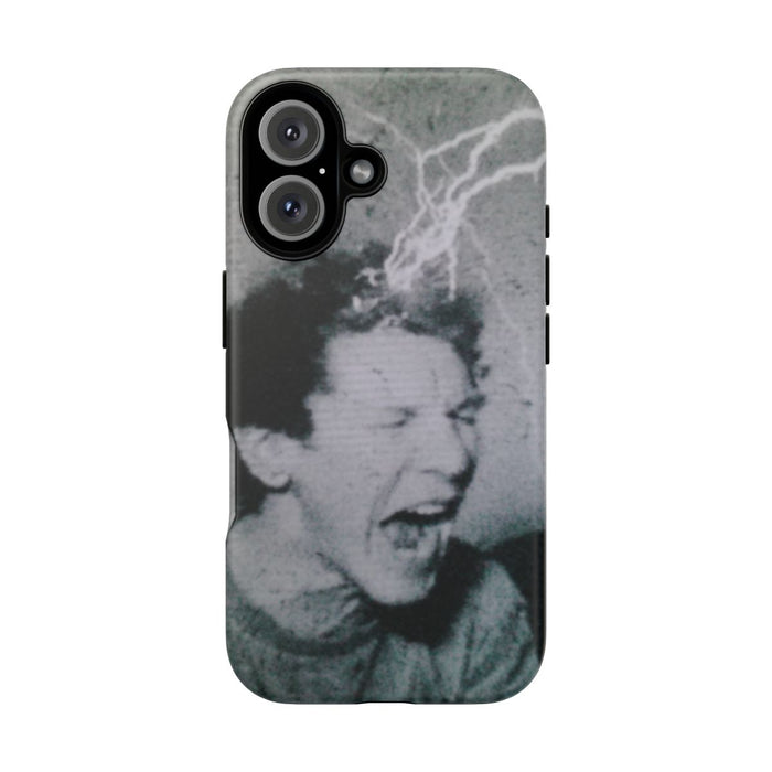 Zwart-Wit Portret met Bliksemeffect en Vintage Look