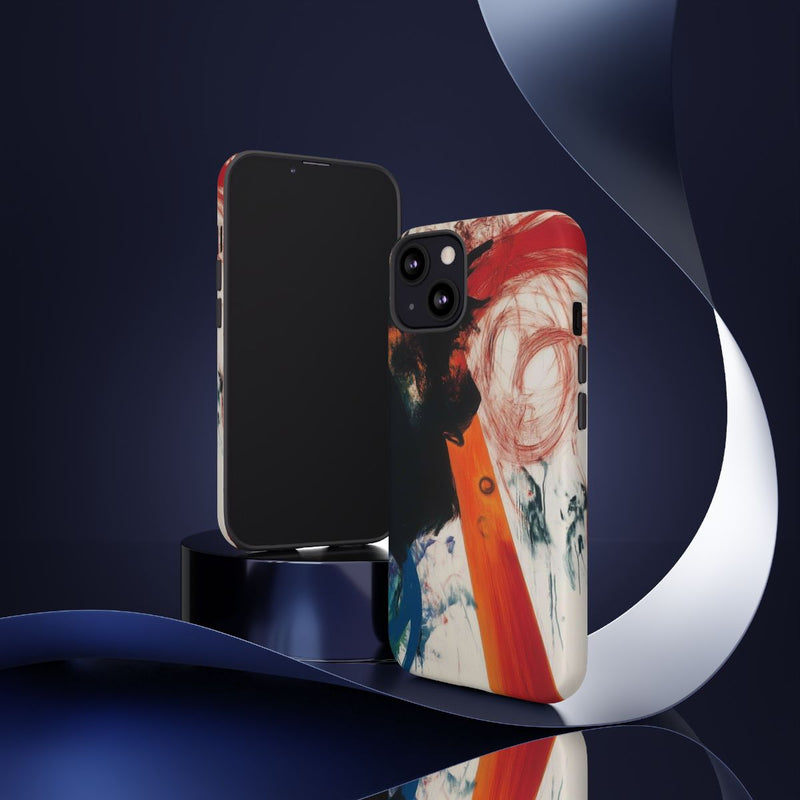 Abstracte Zwarte en Rode Penseelstreken