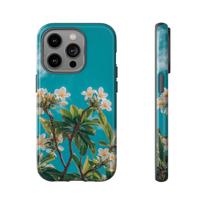 Witte Frangipanibloemen met Groene Bladeren