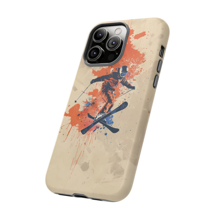 Skiër met Verfspatten