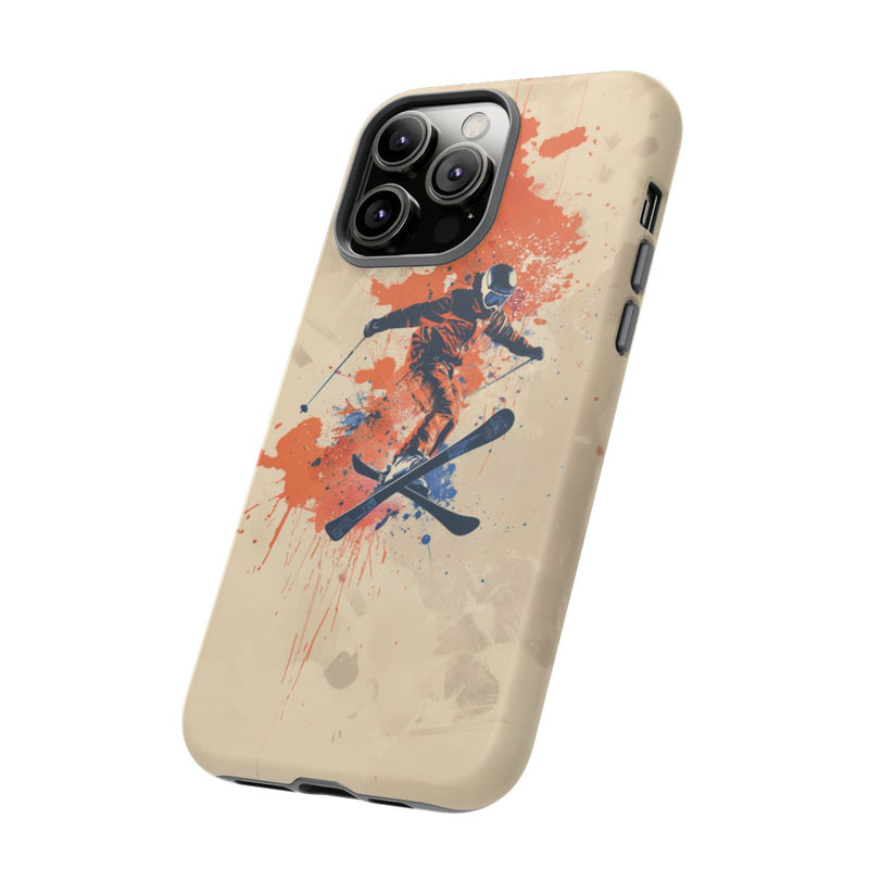 Skiër met Verfspatten