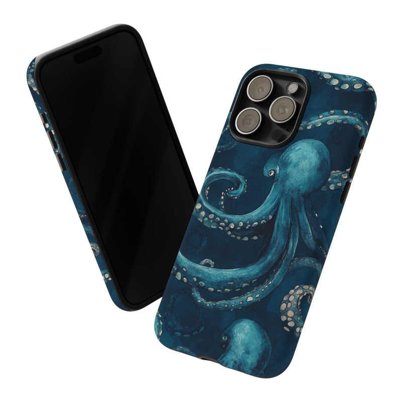 Blauw Octopuspatroon