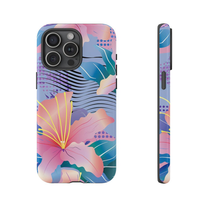 Roze Bloemenpatroon met Abstracte Accenten