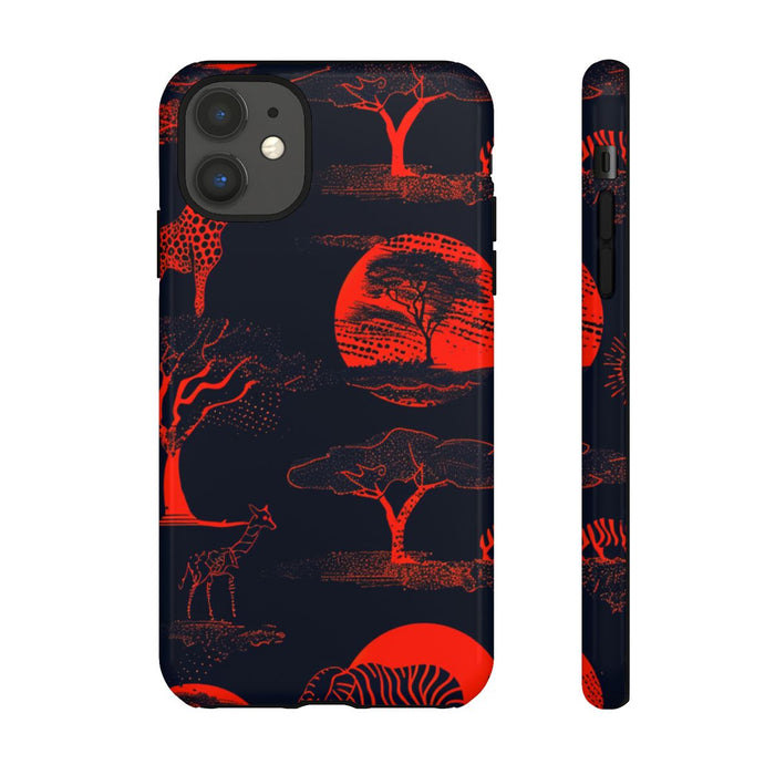 Rood Neon Afrikaans Dierenpatroon