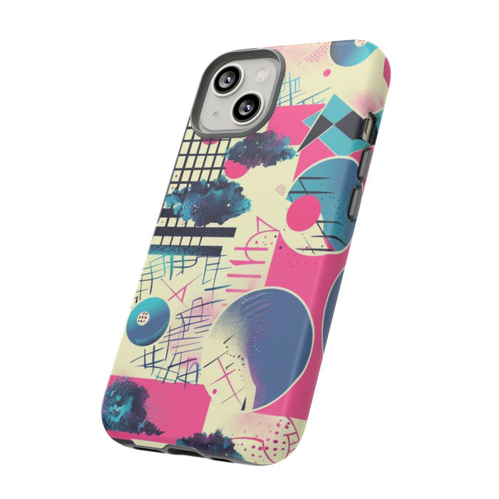 Abstract Geometrisch Patroon in Roze en Blauw