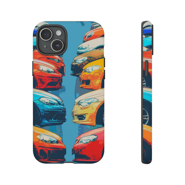Kleurrijke Moderne Auto's in Lijntekening