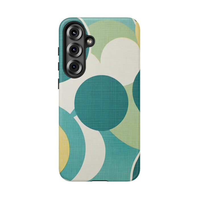Retro Patroon met Blauwe en Gele Cirkels
