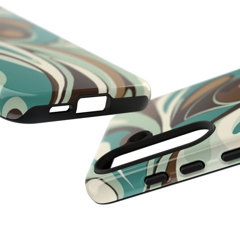 Abstracte Swirl in Teal en Bruin