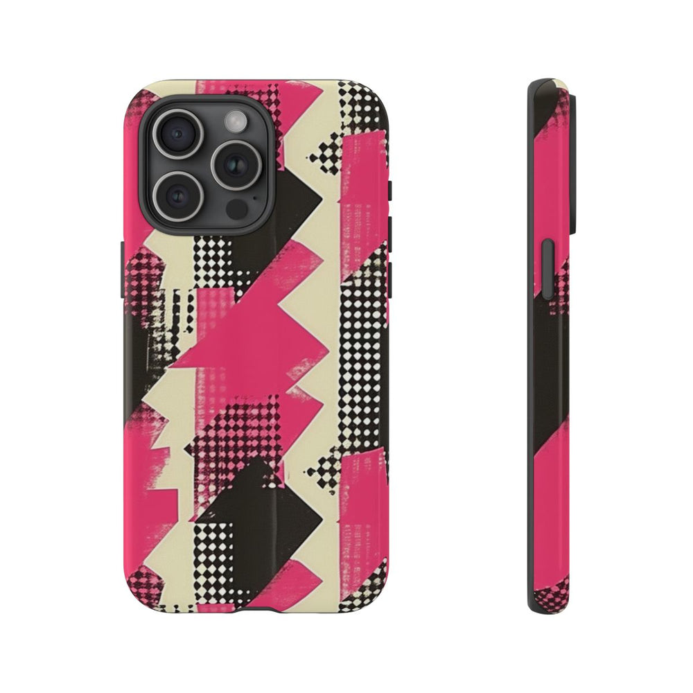 Roze en Zwart Abstract Geometrisch Patroon