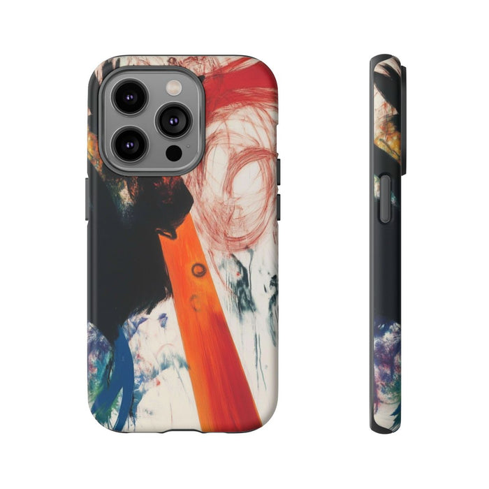 Abstracte Zwarte en Rode Penseelstreken