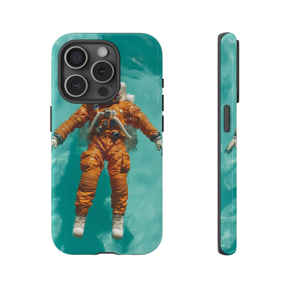 Astronaut in Oranje Pak Zwevend op Water