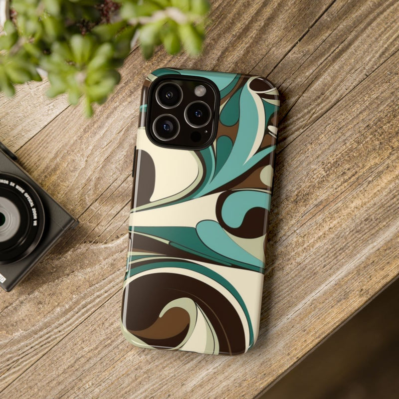 Abstracte Swirl in Teal en Bruin