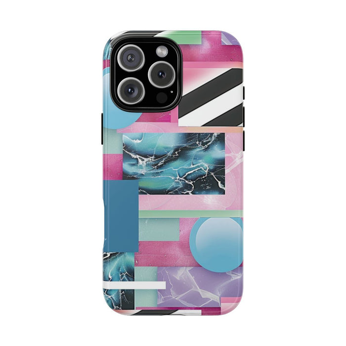 Abstract Geometrisch Patroon in Roze en Blauw