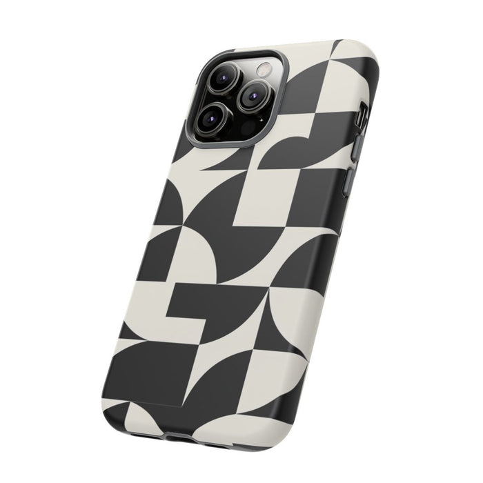 Zwart-Wit Geometrisch Abstract Patroon