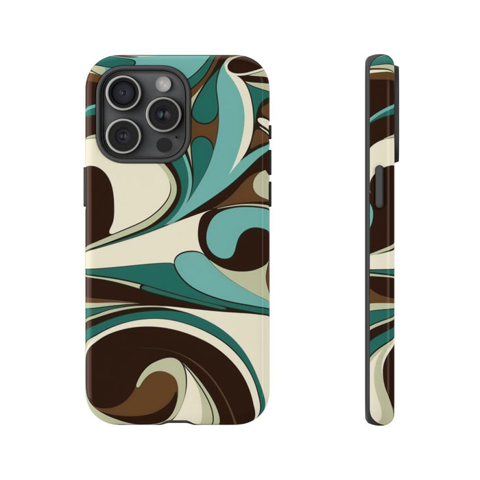 Abstracte Swirl in Teal en Bruin