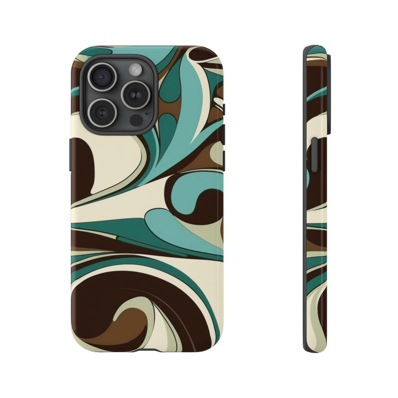 Abstracte Swirl in Teal en Bruin
