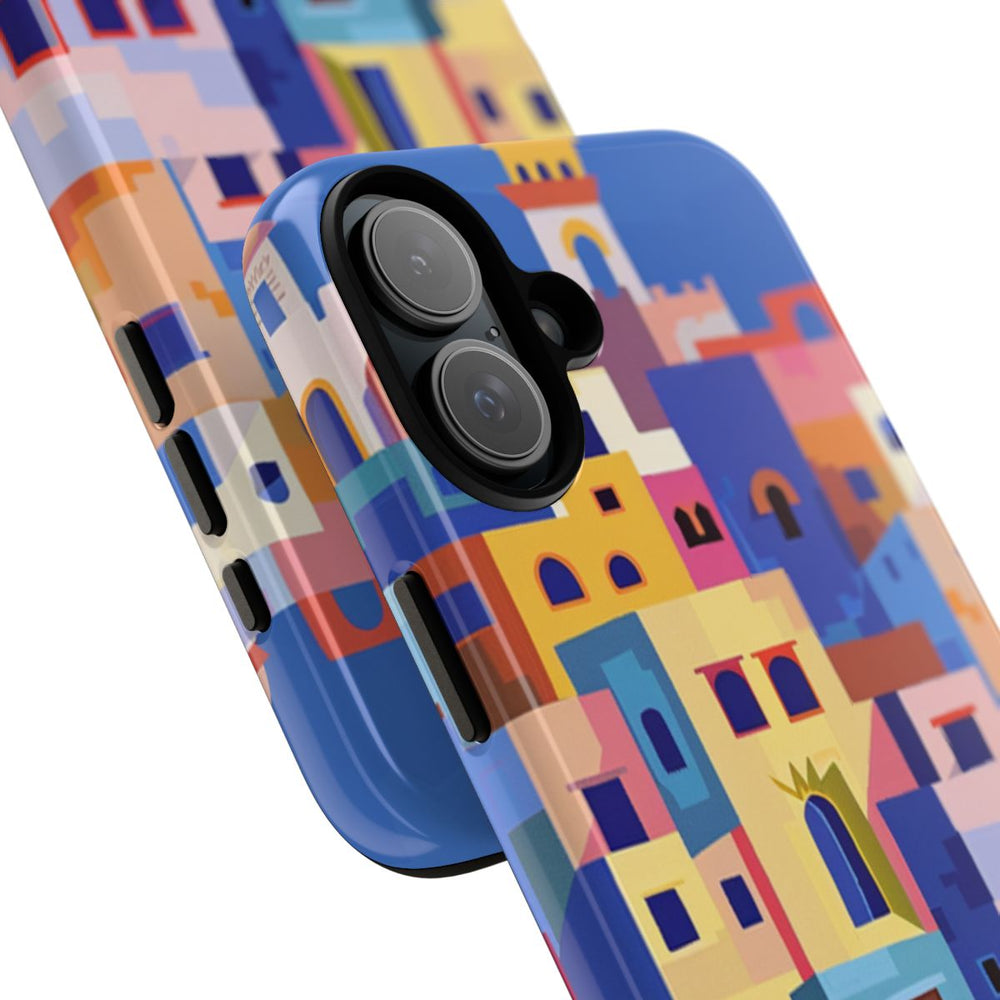 Kleurrijke Illustratie van een Kuststad