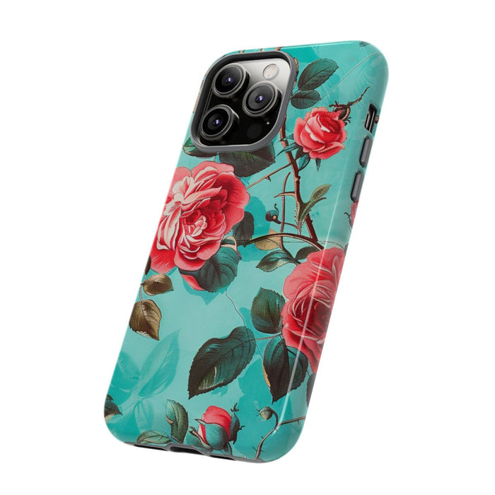 Rode Rozen op Turquoise Achtergrond