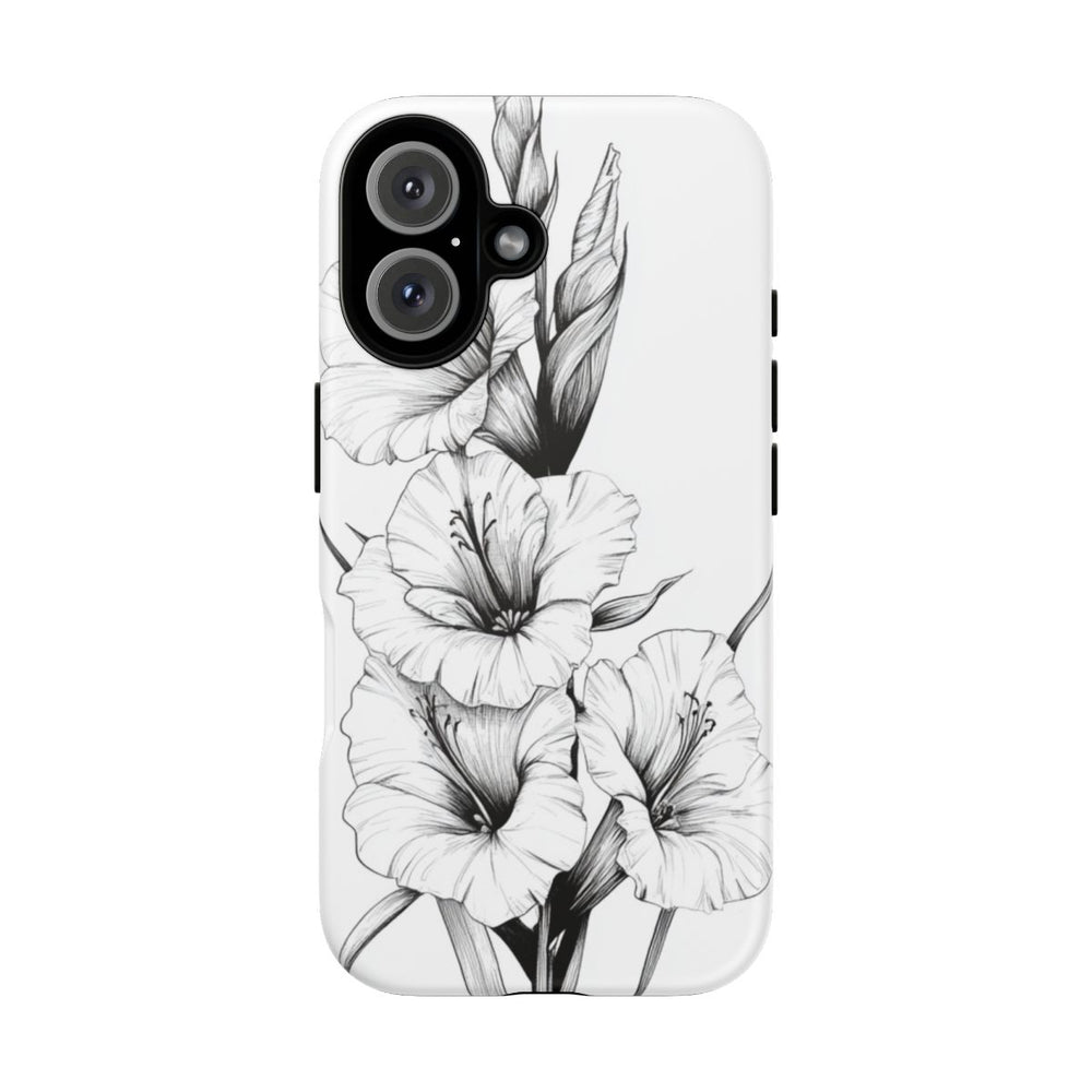 Fijne Lijn Gladiolen Bloemmotief