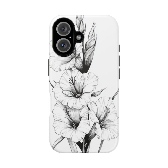 Fijne Lijn Gladiolen Bloemmotief