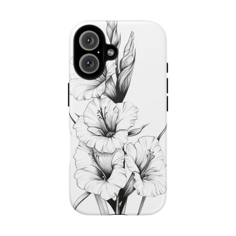 Fijne Lijn Gladiolen Bloemmotief