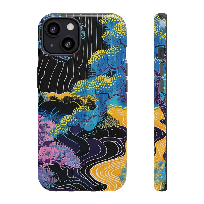 Kleurrijke Abstracte Bomen en Rivier