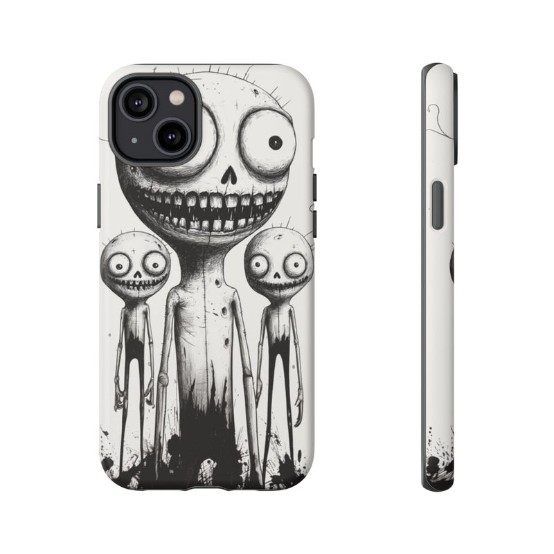 Monochroom Slijmerig Monstertrio Lijntekening