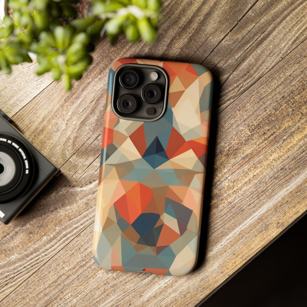 Geometrisch Abstract Patroon in Gedempte Warme Kleuren