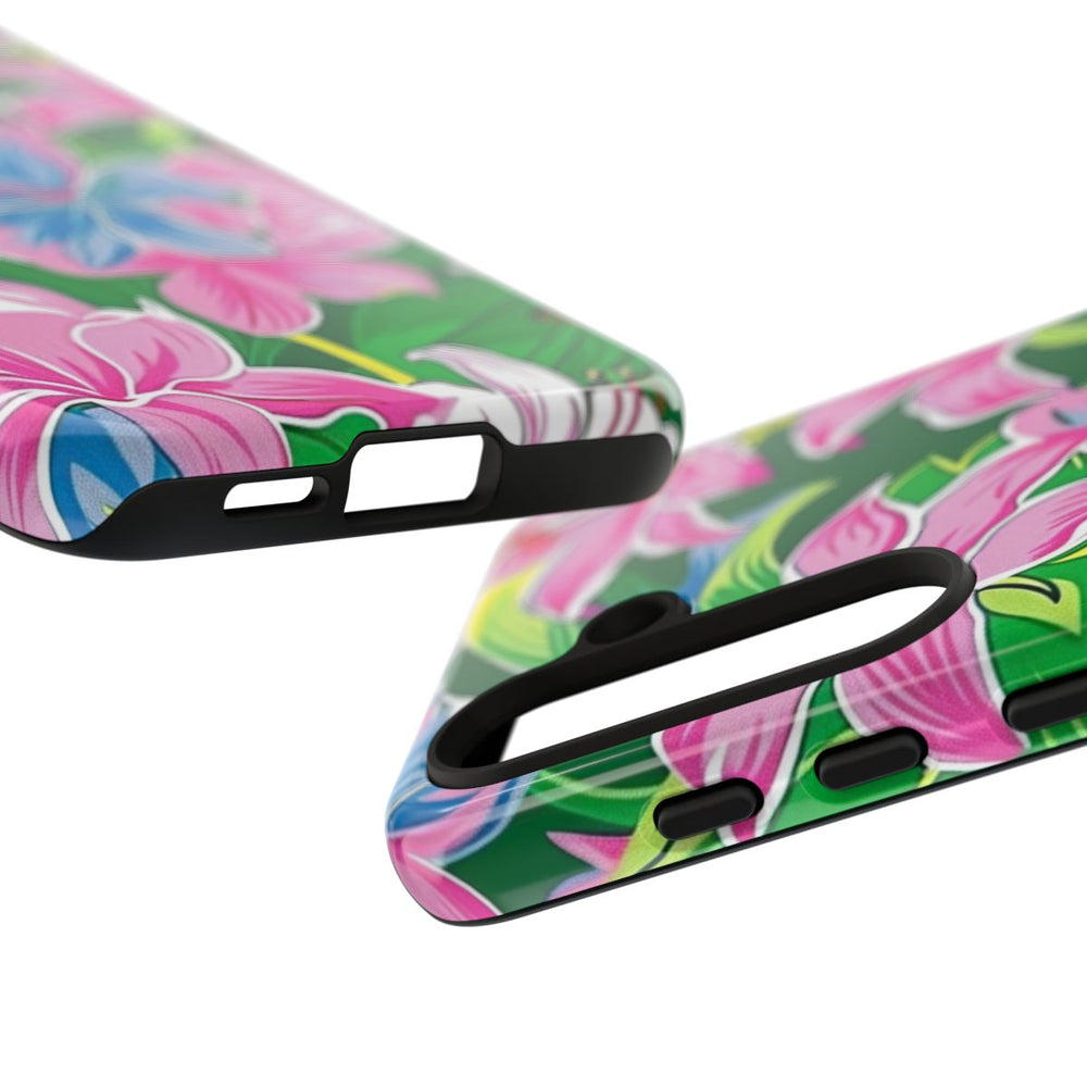 Roze en Blauwe Bloemenprint