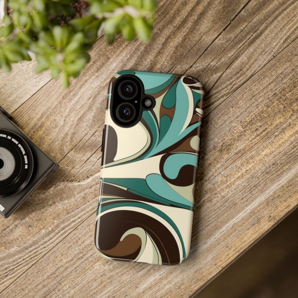 Abstracte Swirl in Teal en Bruin