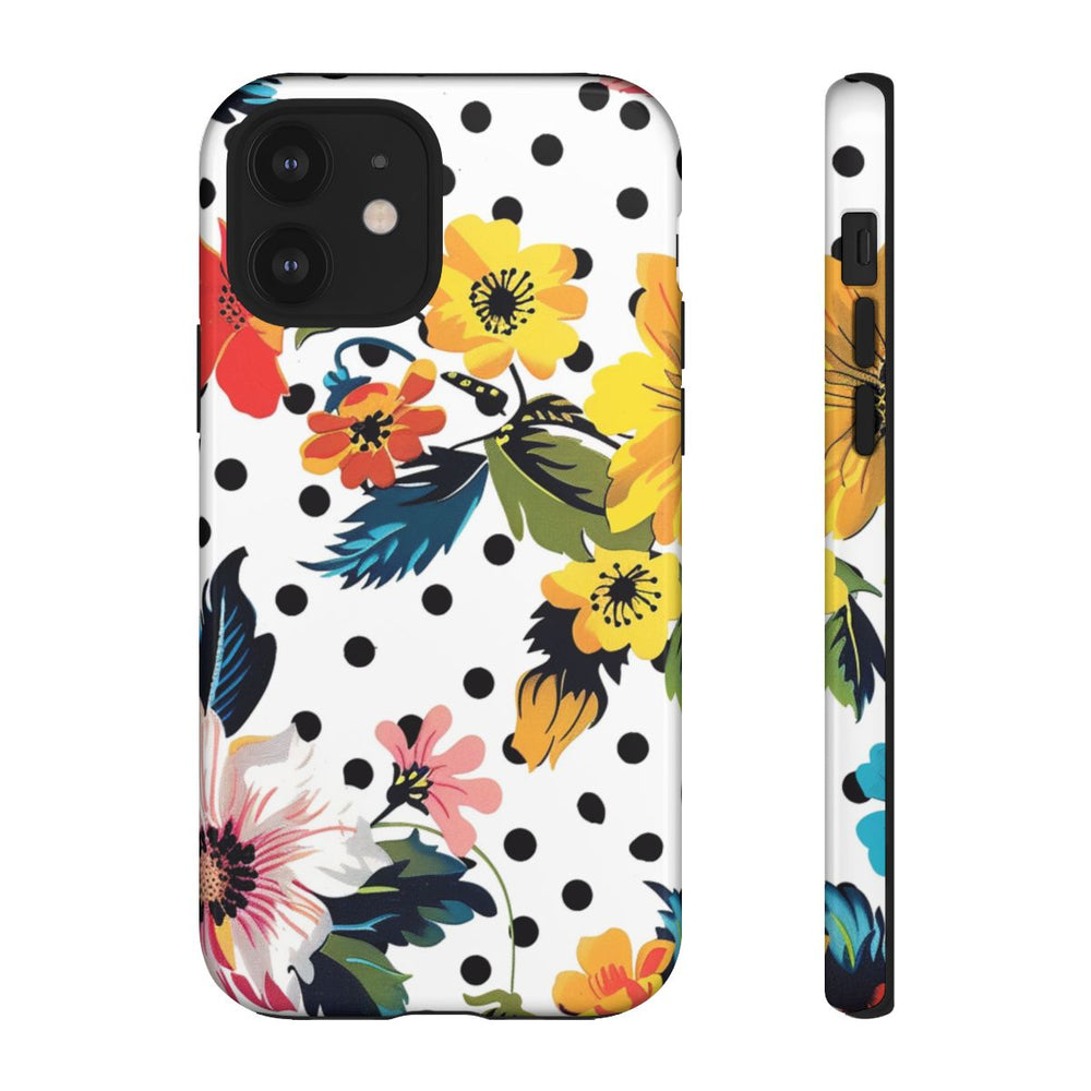 Kleurrijk Bloemenpatroon met Polkadots