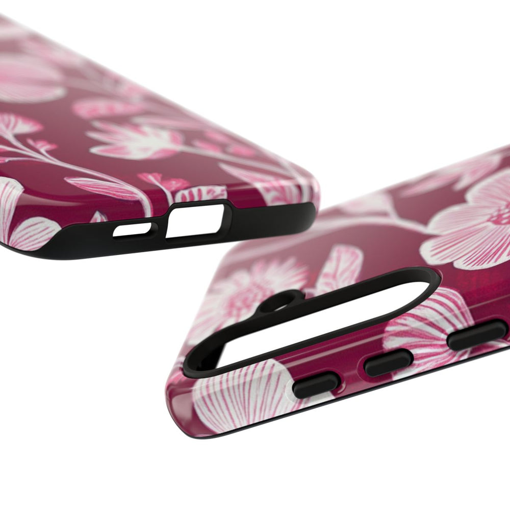 Roze en Witte Bloemenprint