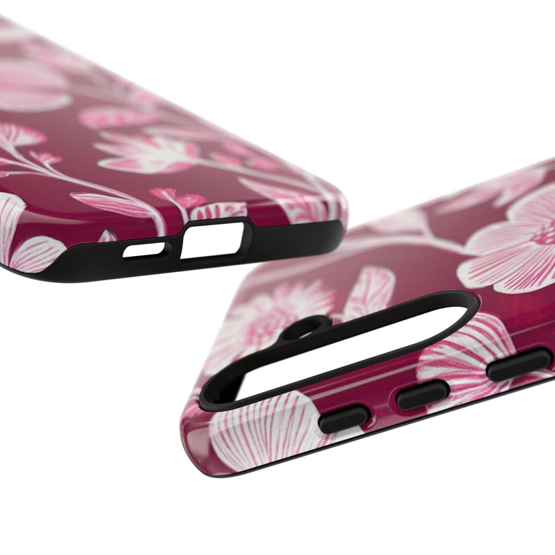 Roze en Witte Bloemenprint